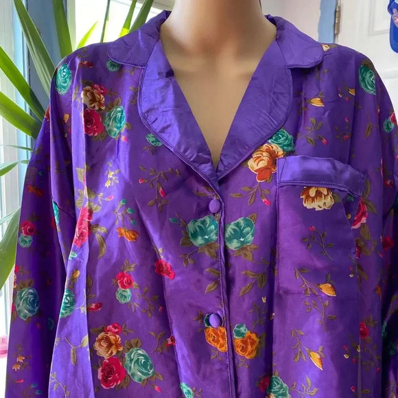 VTG Boho Amilano Intimates Floral Lightweight Casual Top Blouse Women Plus Sz 2X - Picture 5 of 5